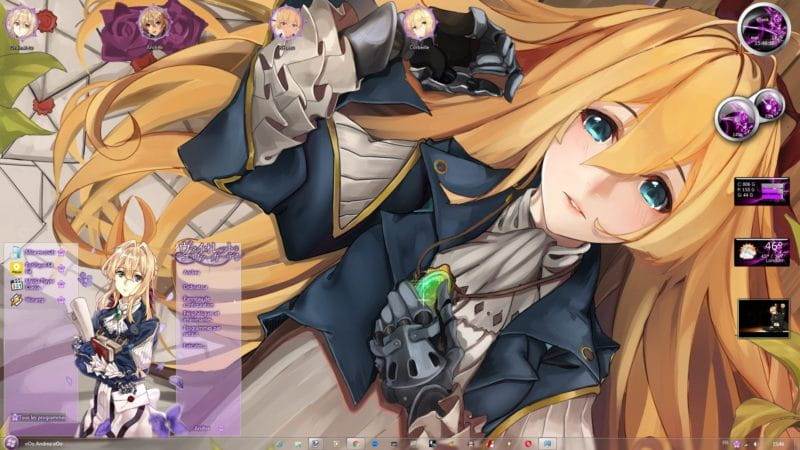 【win7主题】 紫罗兰永恒花园 萌化电脑主题