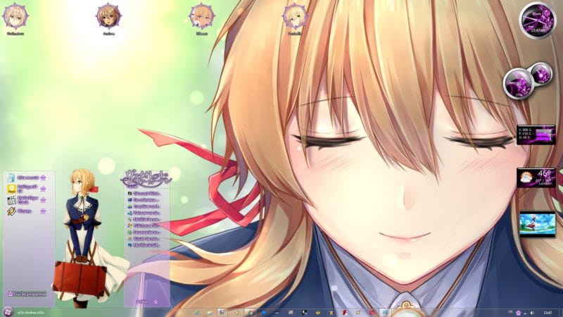 【win7主题】 紫罗兰永恒花园 萌化电脑主题