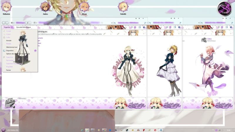 【win7主题】 紫罗兰永恒花园 萌化电脑主题