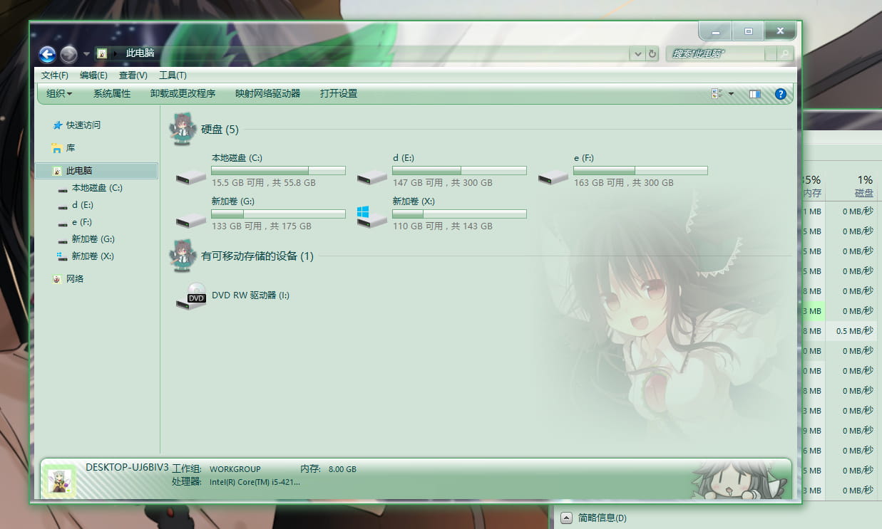 东方project 灵乌路空 萌化Win7主题