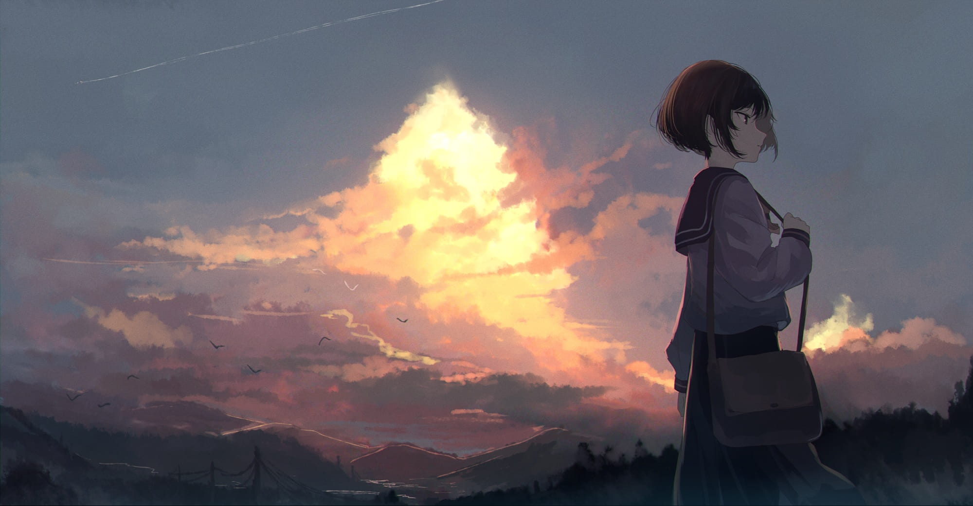 一人一半的伞下 伸手就能触及的距离动漫壁纸20180413期(1)