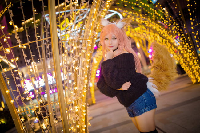 玉藻前毛衣cos正片