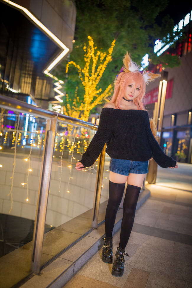 玉藻前毛衣cos正片