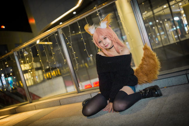 玉藻前毛衣cos正片