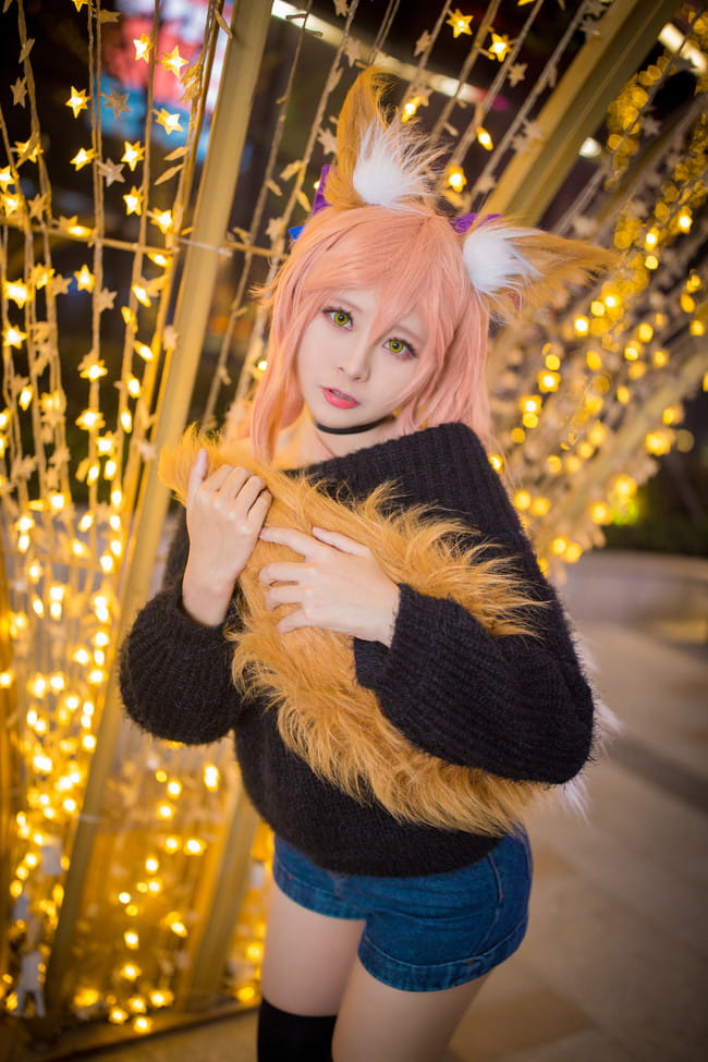 玉藻前毛衣cos正片