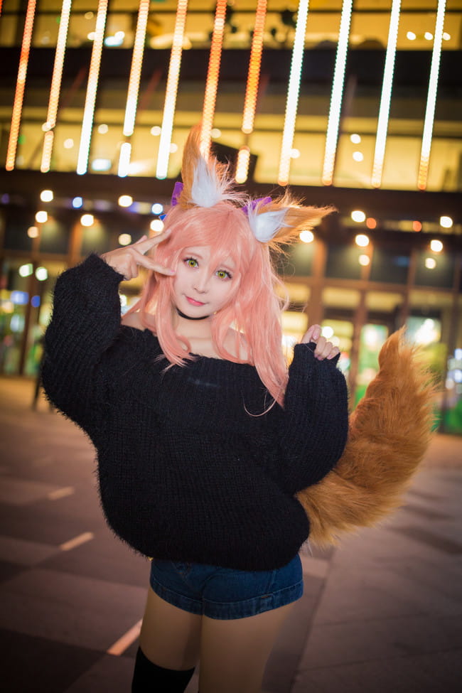 玉藻前毛衣cos正片