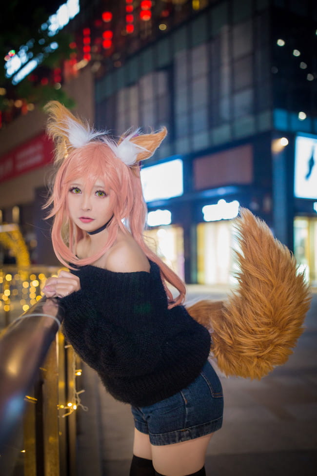 玉藻前毛衣cos正片