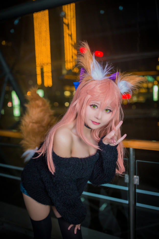 玉藻前毛衣cos正片