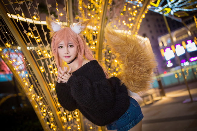 玉藻前毛衣cos正片