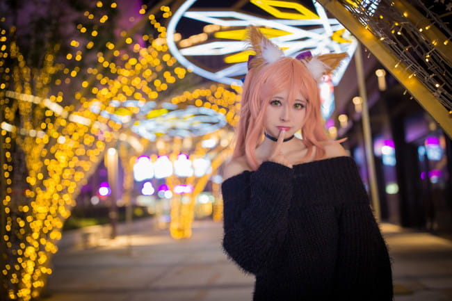 玉藻前毛衣cos正片