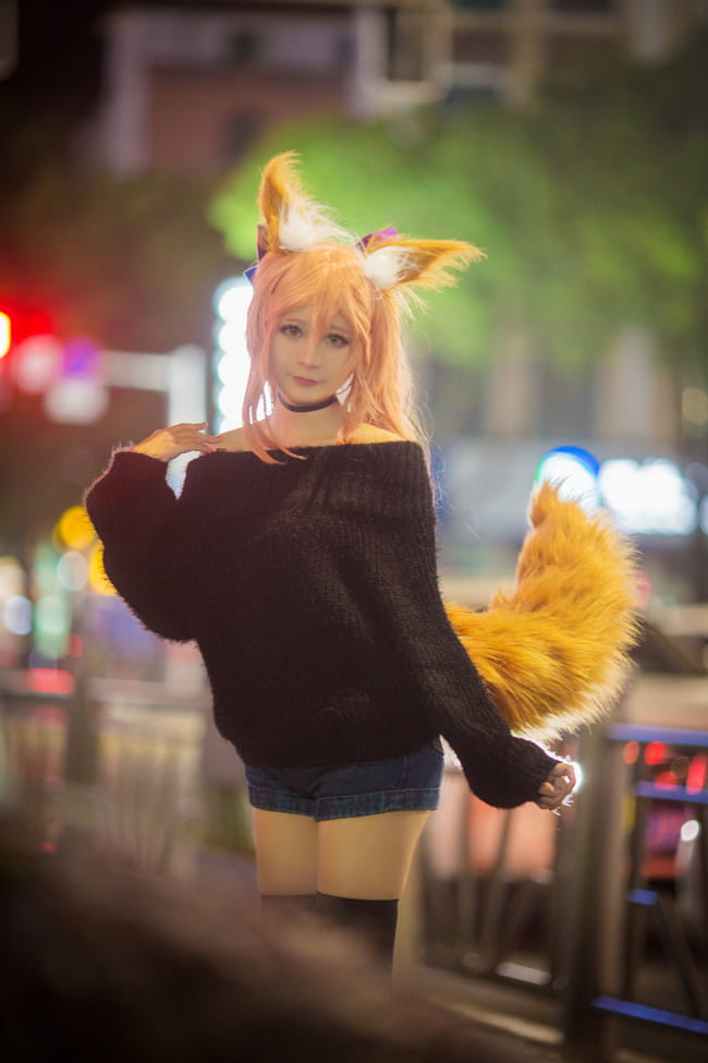 玉藻前毛衣cos正片