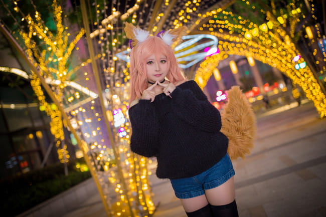 玉藻前毛衣cos正片