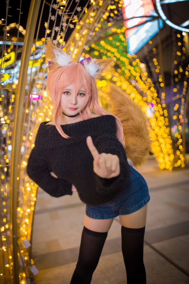 玉藻前毛衣cos正片