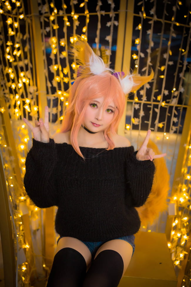 玉藻前毛衣cos正片