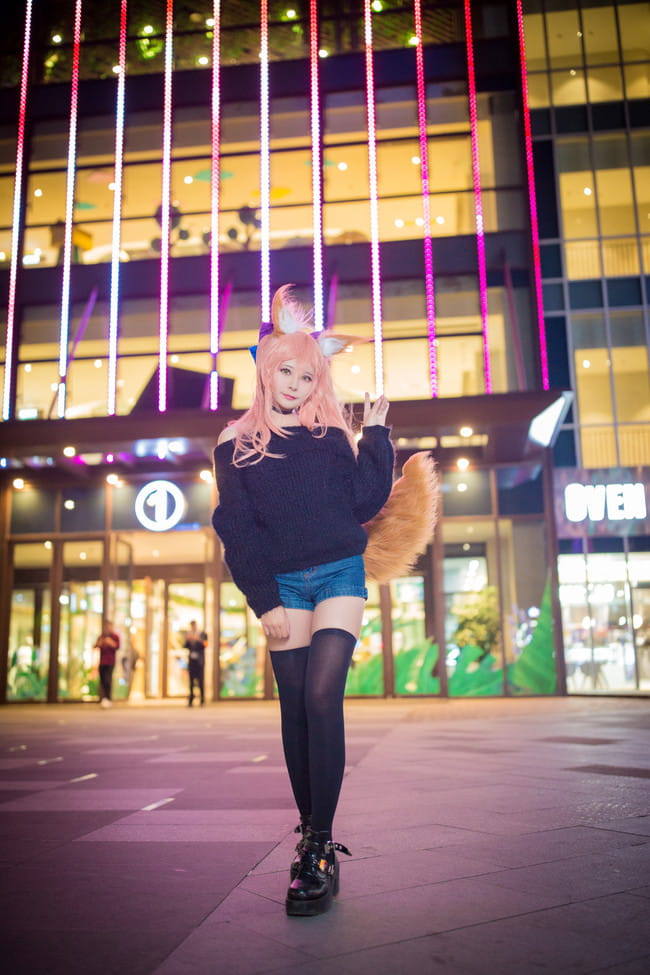 玉藻前毛衣cos正片