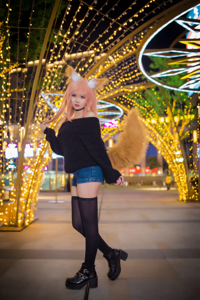 玉藻前毛衣cos正片