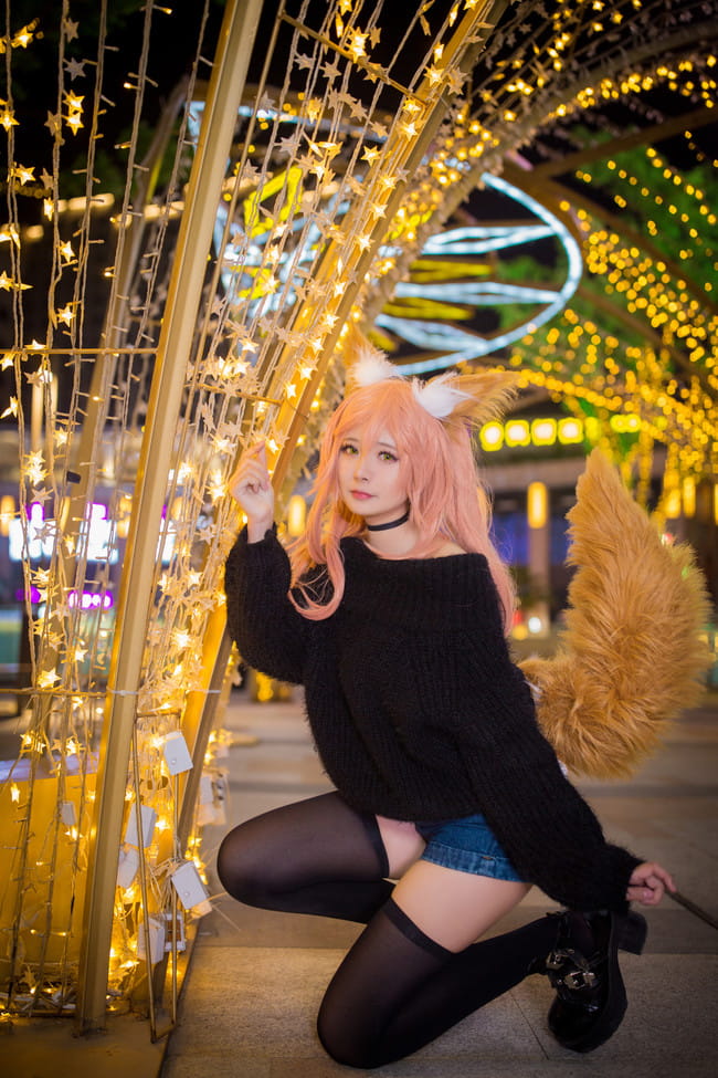 玉藻前毛衣cos正片