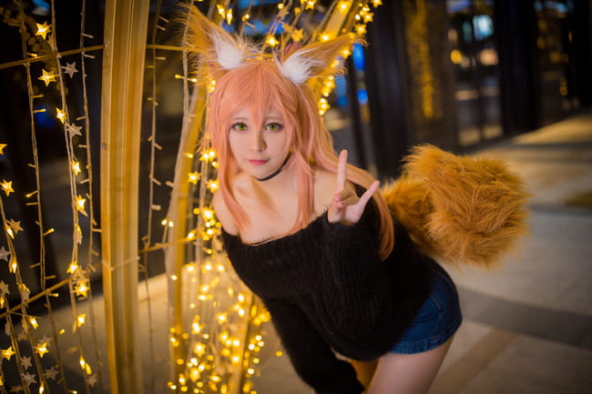 玉藻前毛衣cos正片