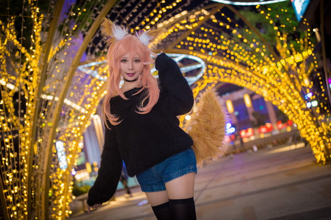 玉藻前毛衣cos正片