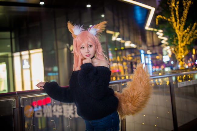 玉藻前毛衣cos正片