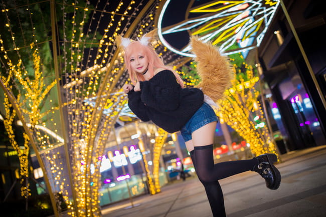 玉藻前毛衣cos正片