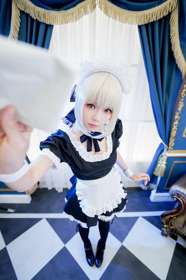 Fate 阿尔托利亚 女仆 cosplay