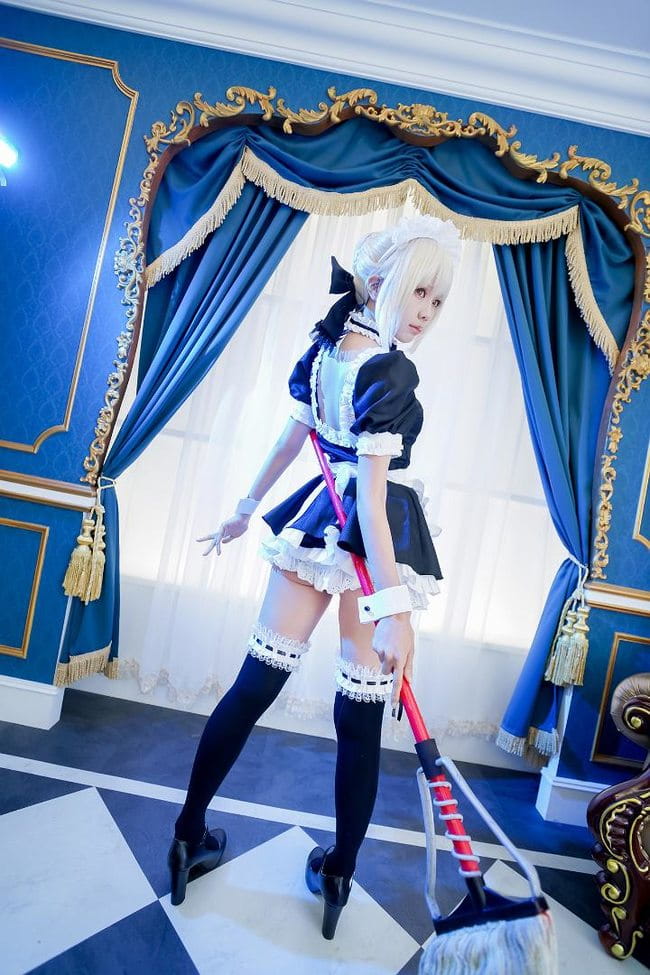 Fate 阿尔托利亚 女仆 cosplay
