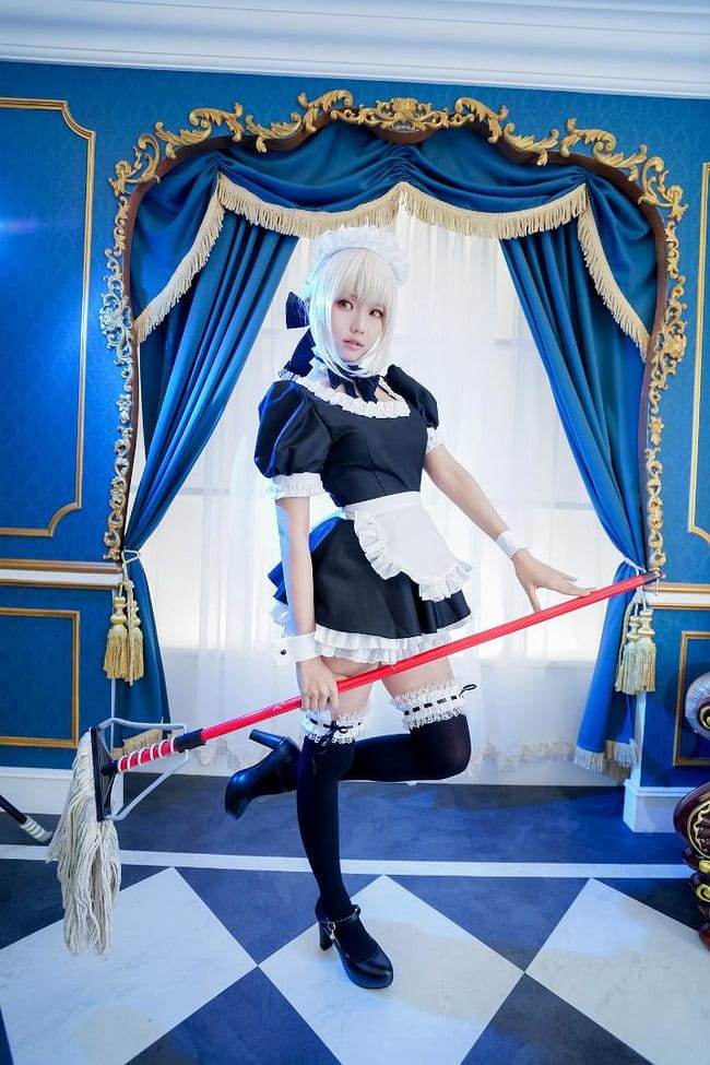 Fate 阿尔托利亚 女仆 cosplay