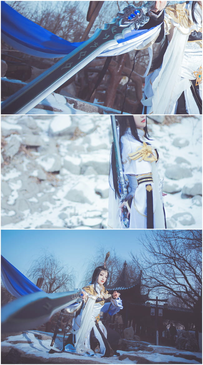 剑侠情缘网络版叁 雪河藏剑成女&秦风纯阳成女 cosplay图片(1)