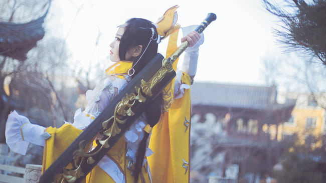 剑侠情缘网络版叁 雪河藏剑成女&秦风纯阳成女 cosplay图片(1)