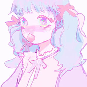 想到你就超级开心呢 二次元女生头像