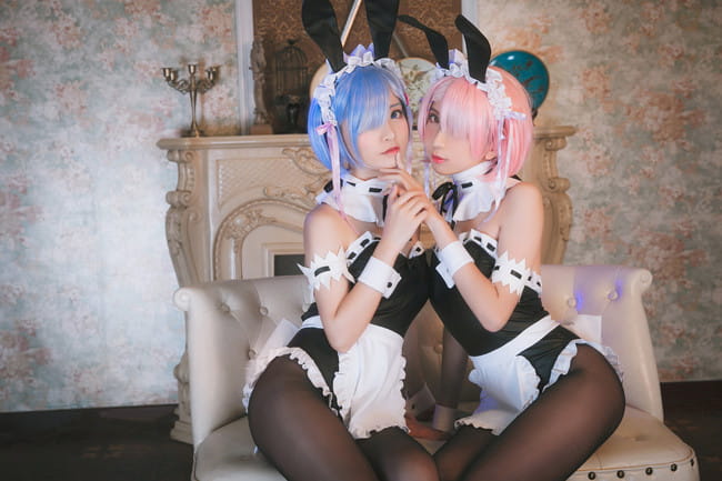 Re:从零开始的异世界生活 兔女郎拉姆蕾姆 cosplay图片