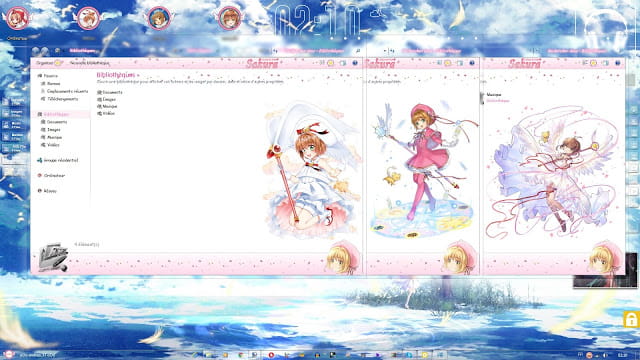 Windows 7 萌化电脑主题 魔卡少女樱