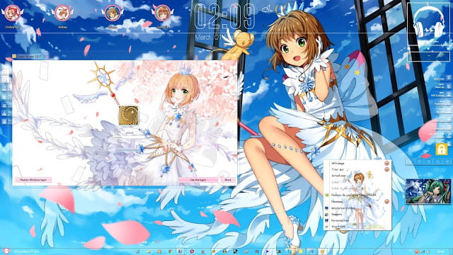 Windows 7 萌化电脑主题 魔卡少女樱