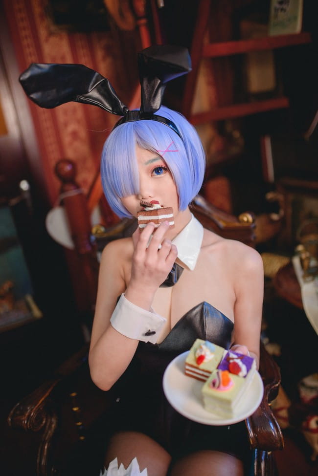 蕾姆兔女郎黑丝 cosplay