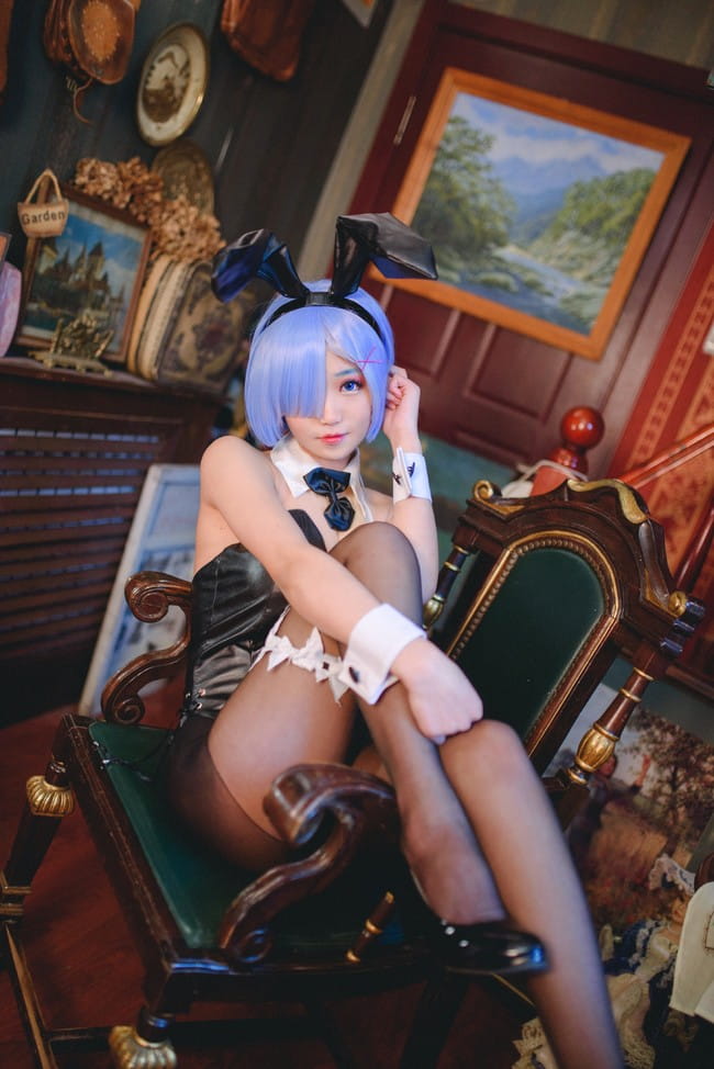 蕾姆兔女郎黑丝 cosplay