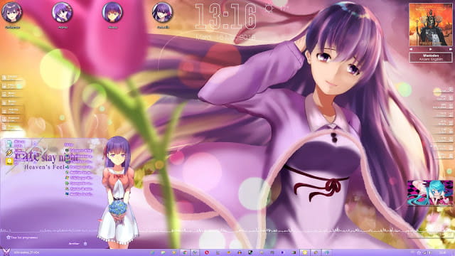 Windows 7 萌化电脑主题 间桐樱