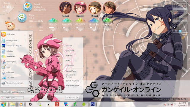 Windows 7 萌化电脑主题 刀剑神域外传