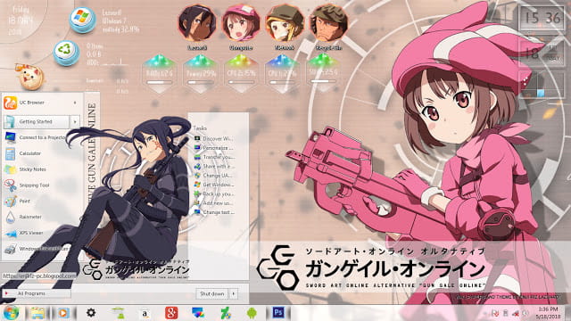 Windows 7 萌化电脑主题 刀剑神域外传