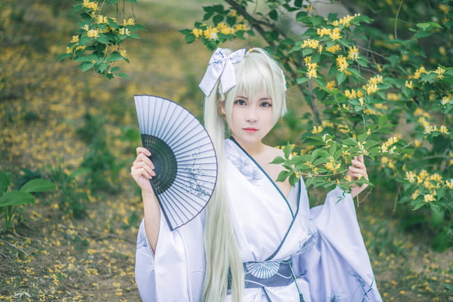 神户园花开烂漫 可惜我那天去遇到下雨 缘之空 穹妹 cosplay