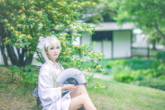 神户园花开烂漫 可惜我那天去遇到下雨 缘之空 穹妹 cosplay