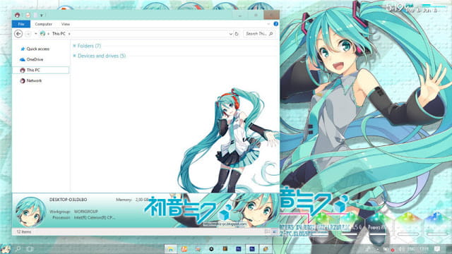 Windows10 萌化电脑主题 初音未来