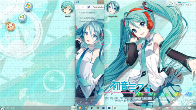 Windows10 萌化电脑主题 初音未来