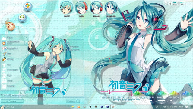 Windows10 萌化电脑主题 初音未来