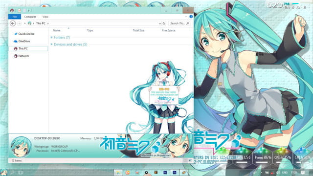 Windows10 萌化电脑主题 初音未来