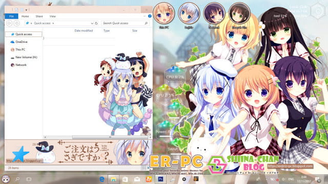 Windows10 萌化电脑主题 请问您今天要来点兔子吗？