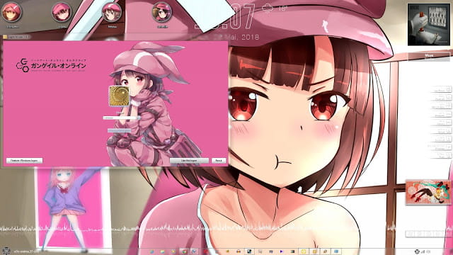 Windows7 萌化电脑主题 刀剑神域GGO 莲酱