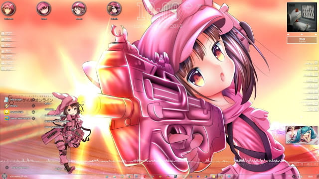 Windows7 萌化电脑主题 刀剑神域GGO 莲酱