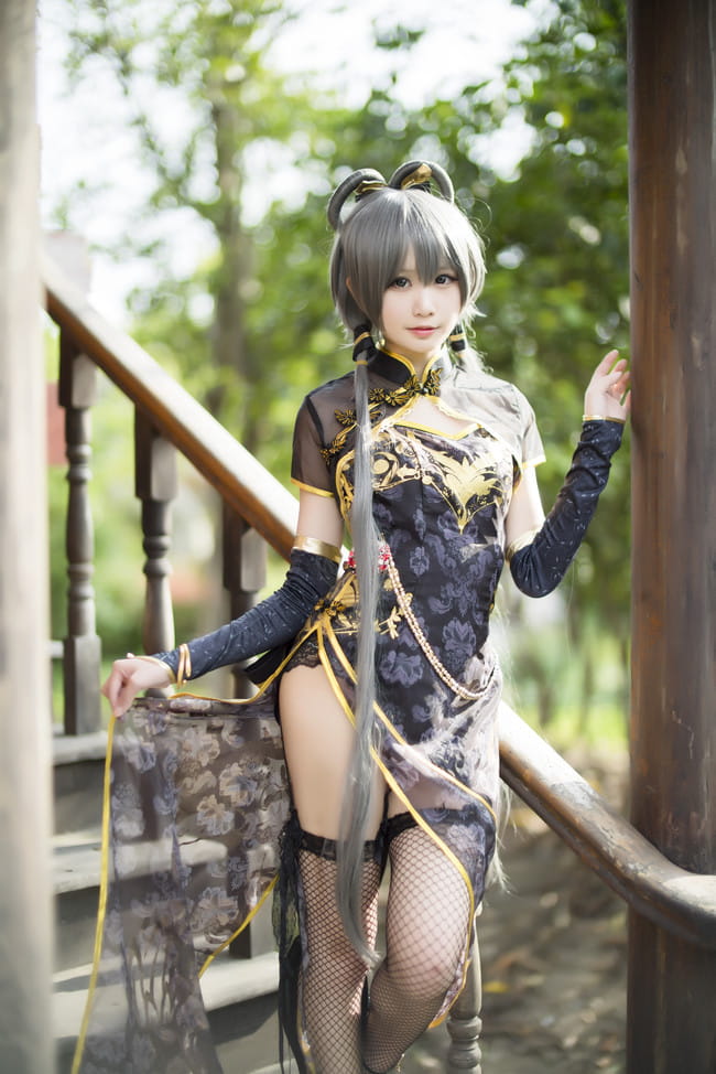 洛天依 旗袍 绝对领域 cosplay