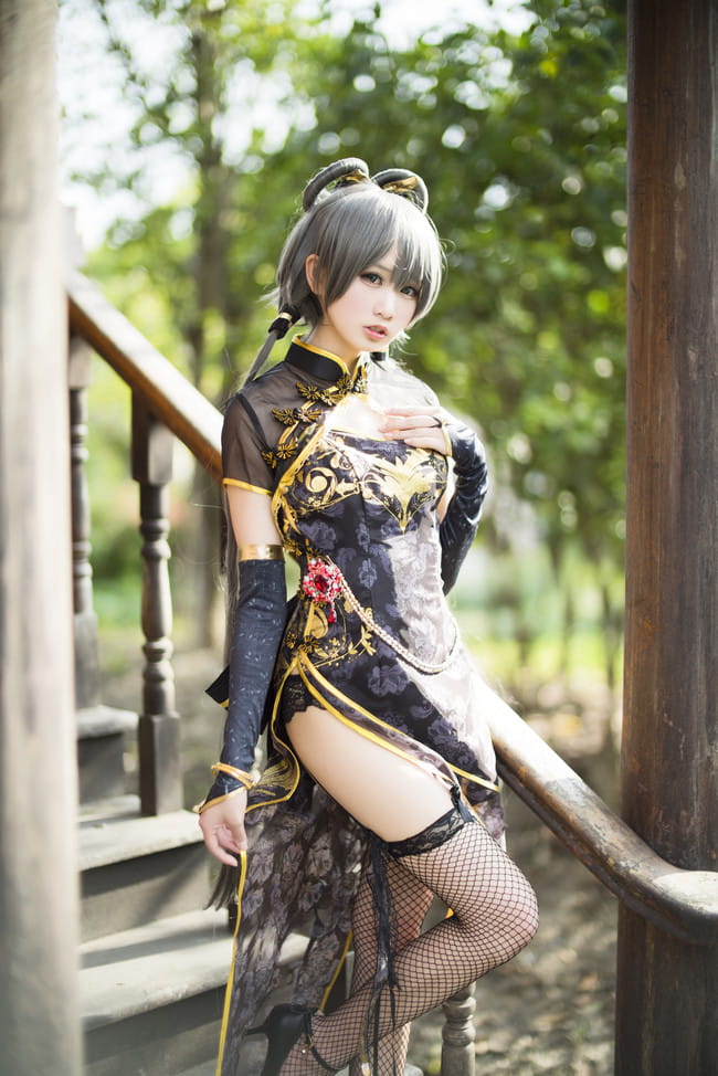 洛天依 旗袍 绝对领域 cosplay